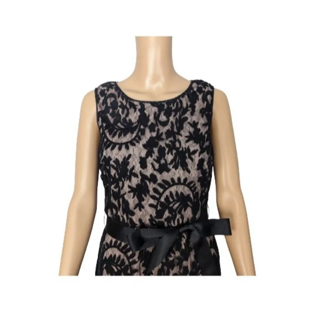 Adriana Papell Black Lace Special Occasion Dress 8